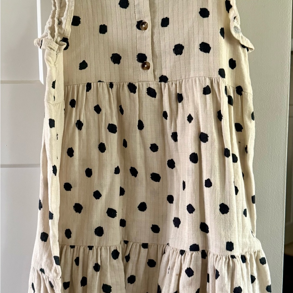 Cat & Jack Cream and Black Polka Dot Dress